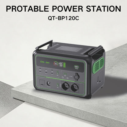 QT-BP120C 1200W 1008Wh EU Portable Power Station LiFePO4 Solar Generator Emergency Backup Battery with Wireless Charging