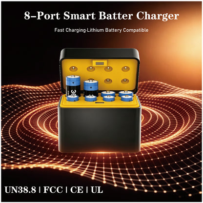 4pcs AAA (1300 mWh × 4) +4pcs AA(3600 mWh × 4) 1.5 V Constant-Voltage Rechargeable Lithium Battery Set with Smart Charger