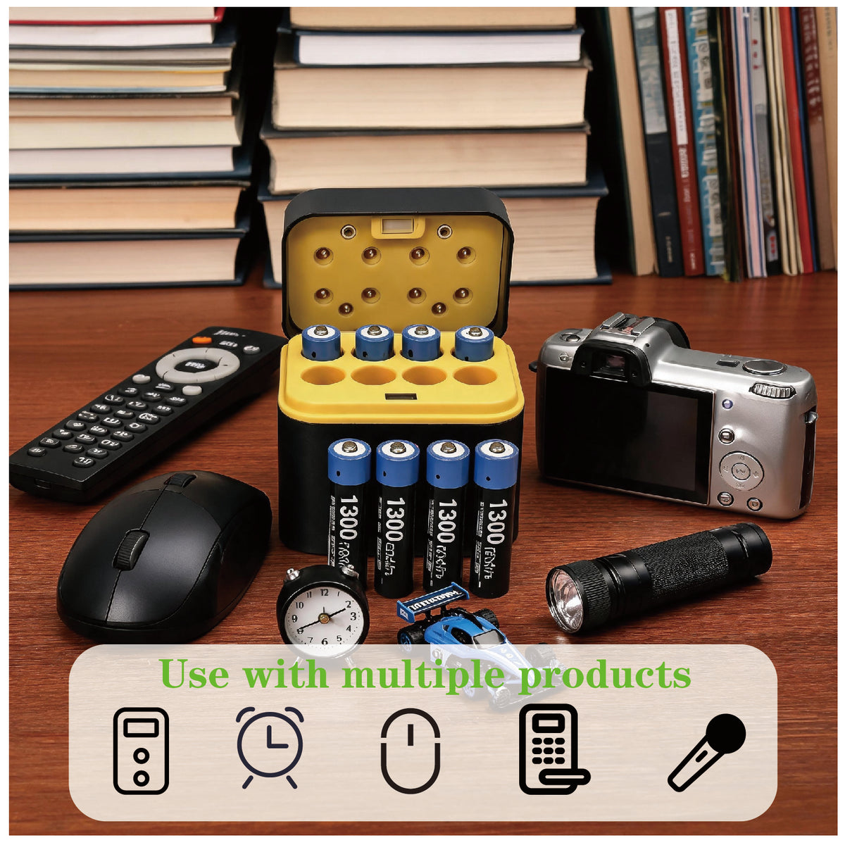 8pcs AAA 1300mWh 1.5V Constant-Voltage Smart High-Capacity Rechargeable Lithium Batteries with Charging Cradle