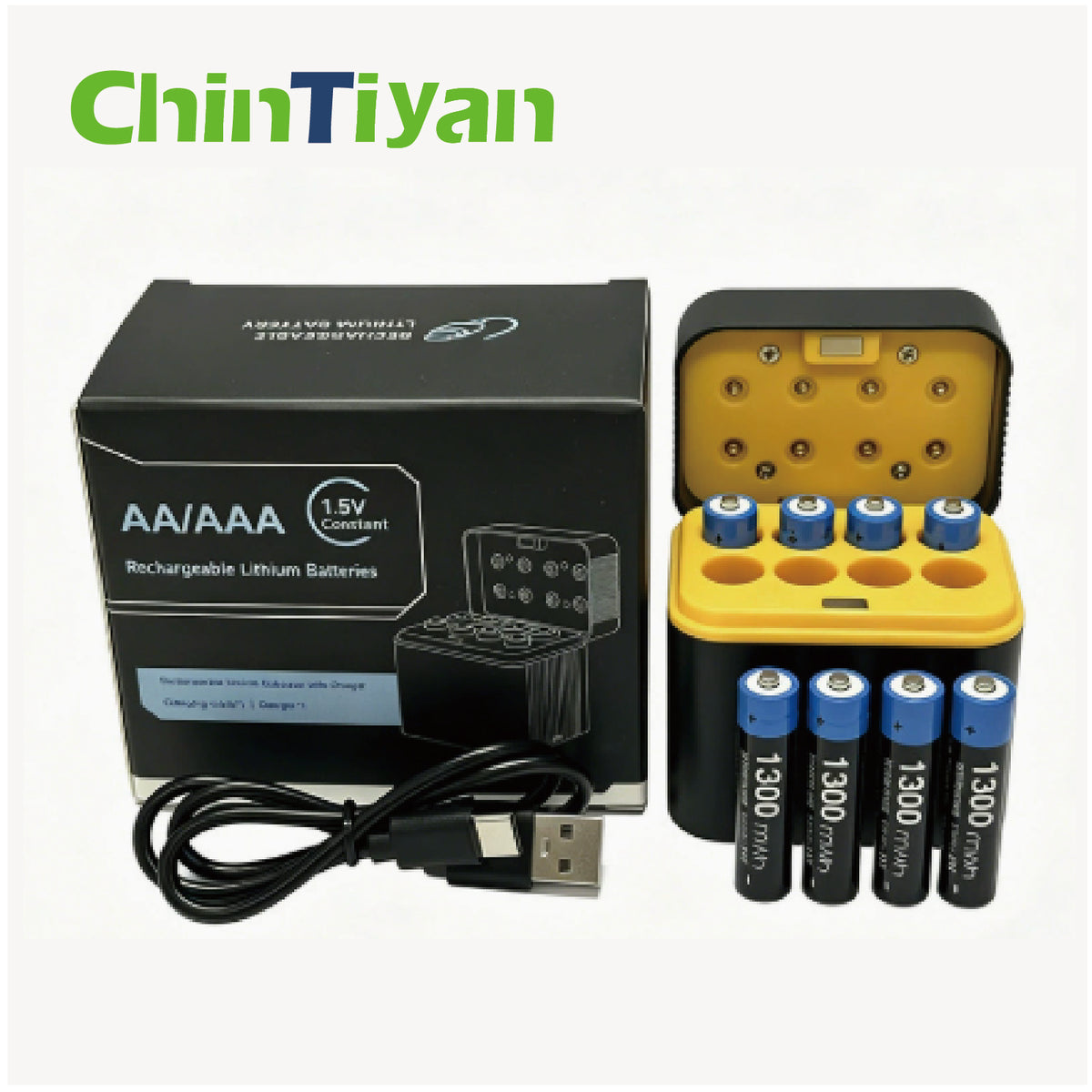 8pcs AAA 1300mWh 1.5V Constant-Voltage Smart High-Capacity Rechargeable Lithium Batteries with Charging Cradle