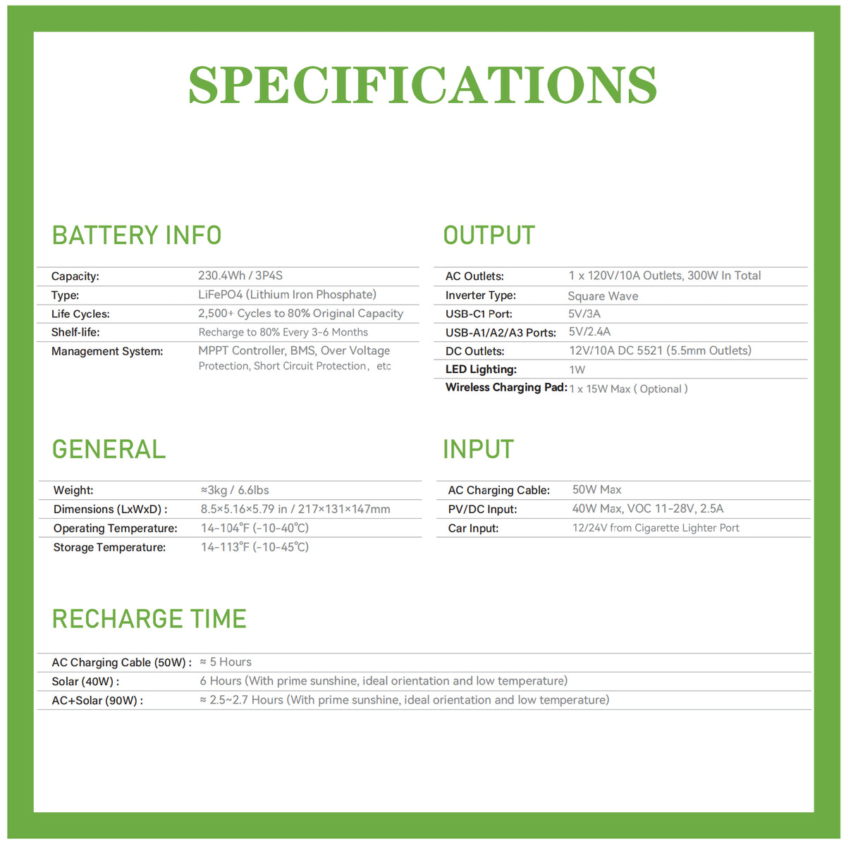 QT-BP030D 300W 230.4Wh 230V EU Standard Pure Sine Wave Outdoor Portable Power Station Solar Battery Generator Home Energy