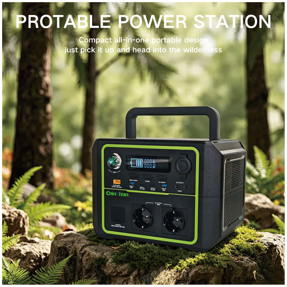 QT-BP060B 600W 336Wh Portable Power Station Camping Solar Generato