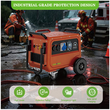QT-BP500A 5000W 5120Wh EU IP54 Waterproof Industrial Portable Power station LiFePO4 Generator Replace Diesel Generator